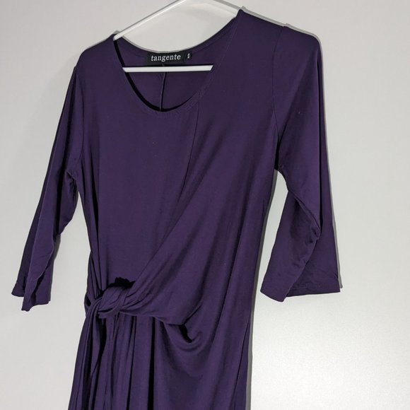 Tangente 3/4 Sleeve Wrap Dress Deep Purple Size Medium - Picture 2 of 8